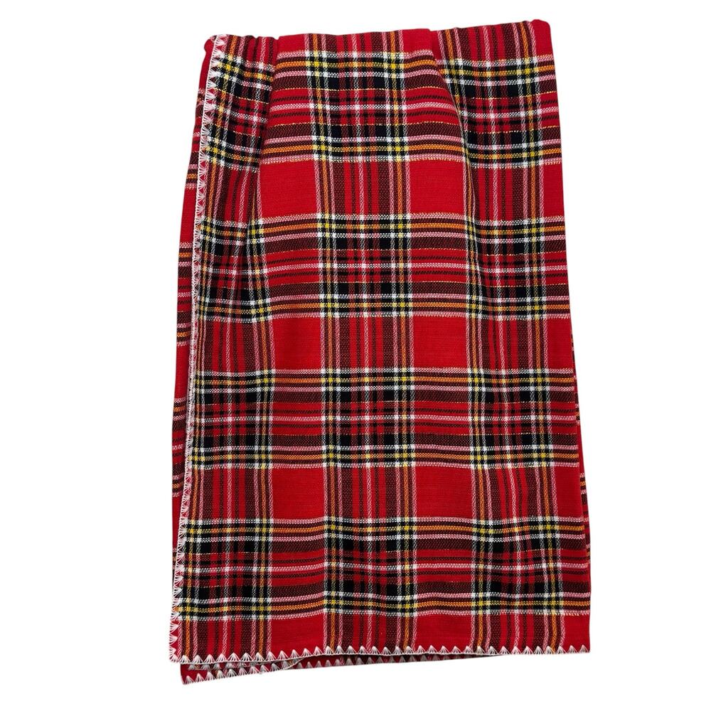 The Farmhouse by Rachel Ashwell Red Tartan Plaid Metallic Table Cloth